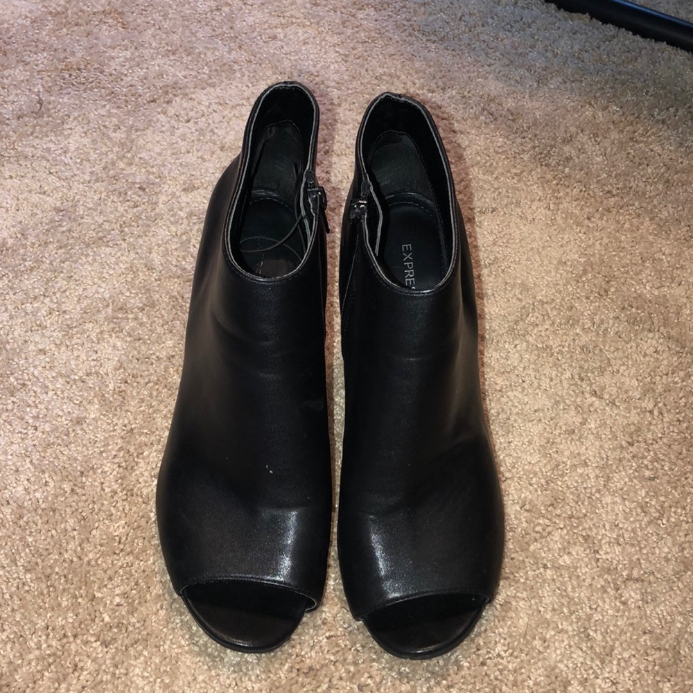 Black peep toe booties